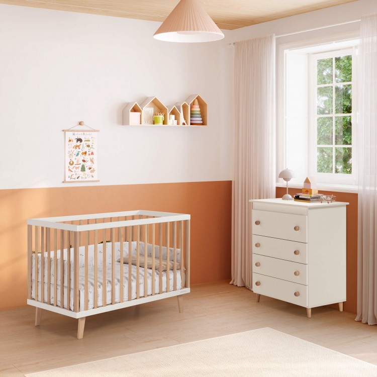 Micuna Mencia Cuna 120x60 Blanco-Madera
