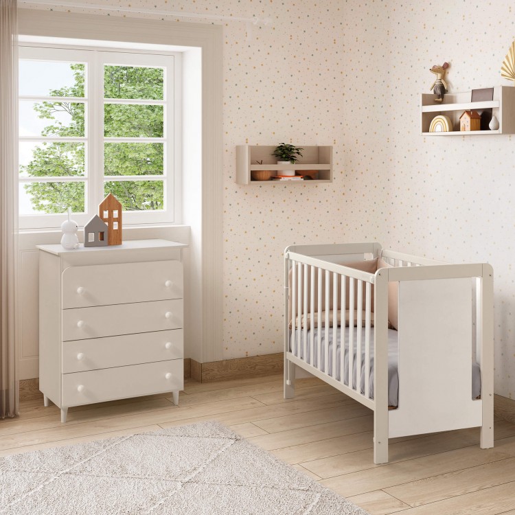 Micuna luciana  cuna 120x60 Blanco-Topo Sin Grabado