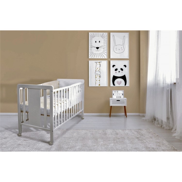 Ari Cuna oso estrella blanca 120x60