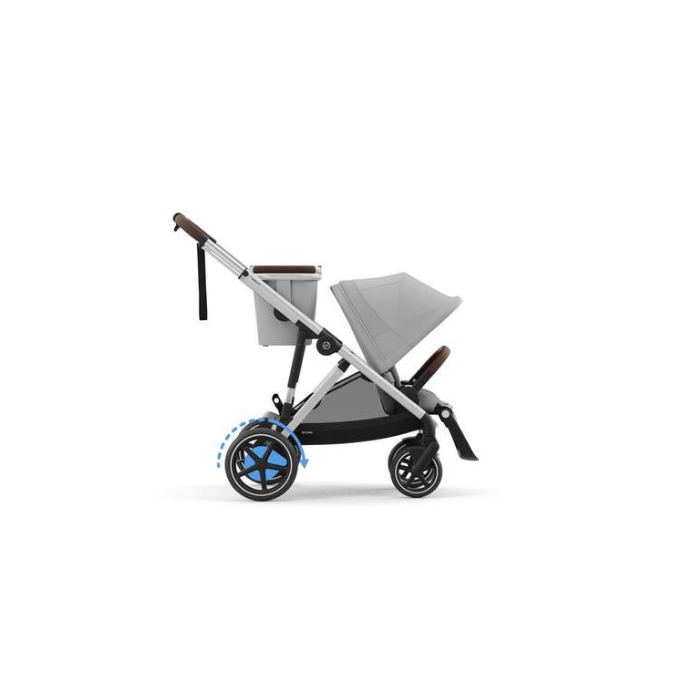 Pack Ahorro Cybex e-Gazelle S + Capazo Stone Grey (Silver Frame)