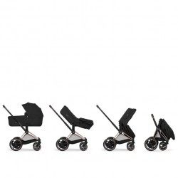 Cybex e-Priam 2026 duo confort Sepia Black (Rosegold Frame)