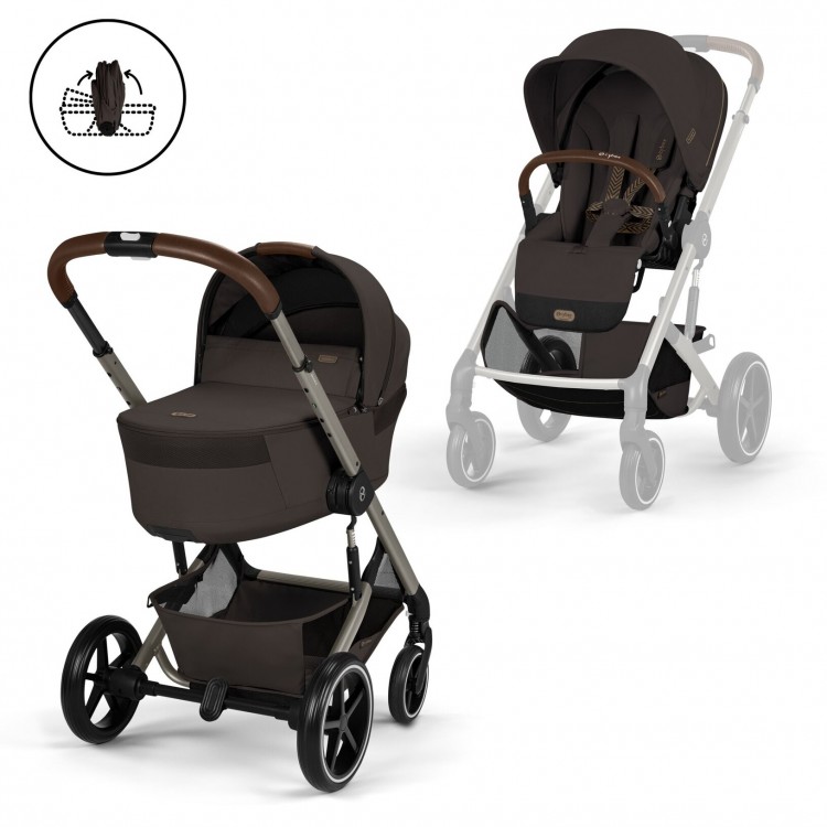 Cybex Balios S Lux con capazo plegable Brown