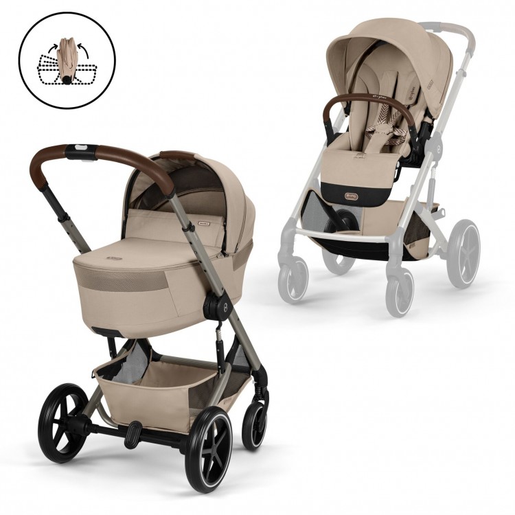 Cybex Balios S Lux con capazo plegable Duo Almond Beige