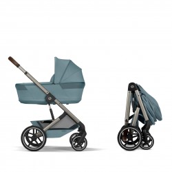 Cybex Balios s Lux capazo Plegable Stormy Blue (Taupe Frame)