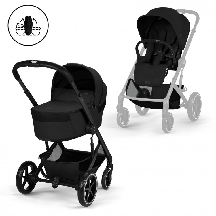 Cybex Balios s lux capazo Plegable Moon Black (Black Frame)