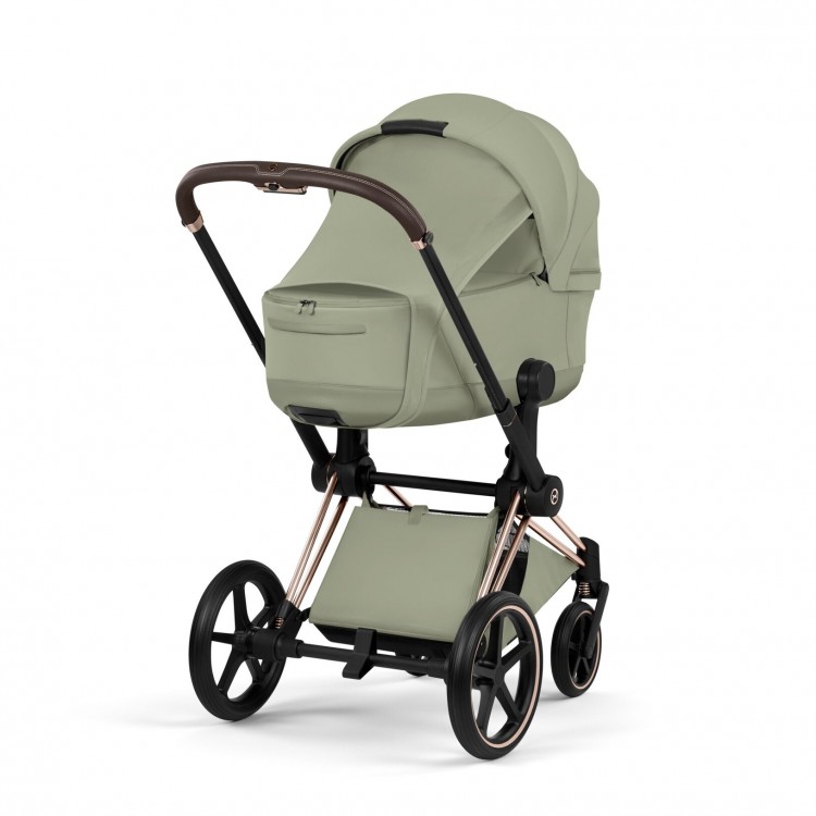 Cybex Priam Style chasis rose gold texto Sage Green duo Capazo Pegable