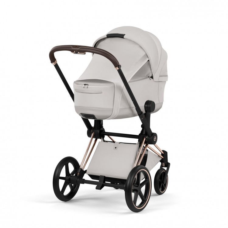 Cybex Priam Style chasis Matt black  textil City Grey Capazo Pegable