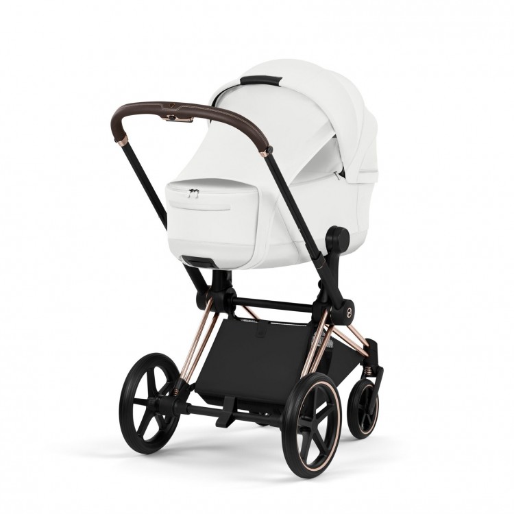 Cybex Priam Style chasis Matt Black textil Off White Capazo Pegable