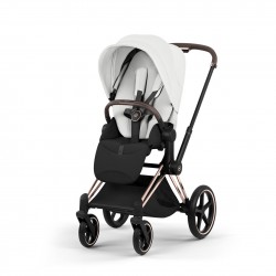 Cybex Priam Style chasis Matt Black textil Off White Capazo Pegable