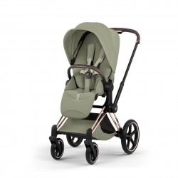 Cybex Priam Style chasis Maat Black texto Sage Green duo Capazo Pegable