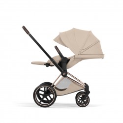 Cybex Priam Style duo chasis Maat Black  textil cozy beige Capazo Pegable