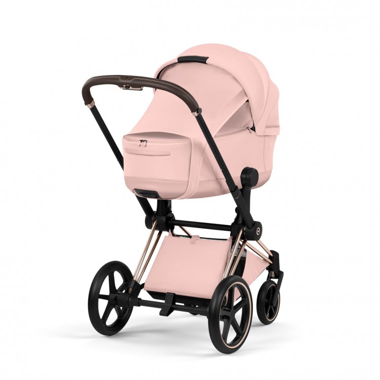 Cybex Priam Style duo chasis Maat Black textil Peach Pink Capazo Pegable